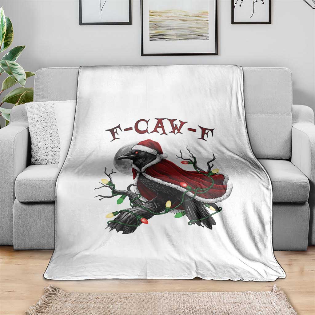 F Caw F Raven Sarcastic Joke Throw Blanket Holiday Gag Gift - Wonder Print Shop