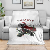 F Caw F Raven Sarcastic Joke Throw Blanket Holiday Gag Gift - Wonder Print Shop