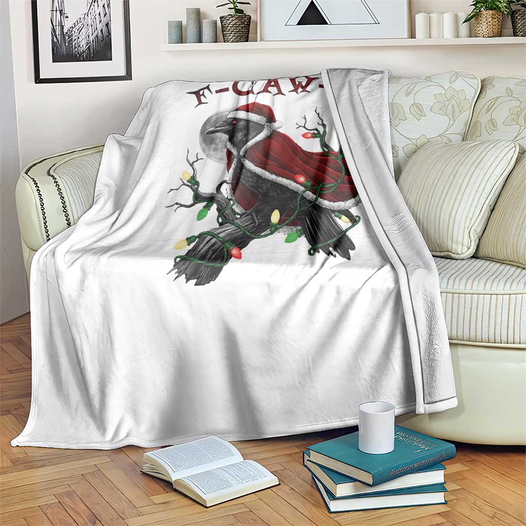 F Caw F Raven Sarcastic Joke Throw Blanket Holiday Gag Gift - Wonder Print Shop
