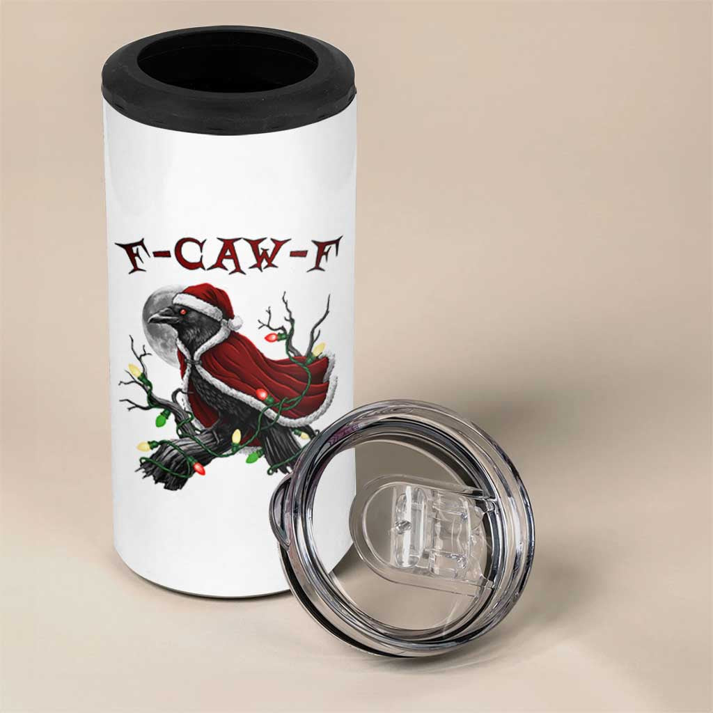 F Caw F Raven Sarcastic Joke 4 in 1 Can Cooler Tumbler Holiday Gag Gift - Wonder Print Shop