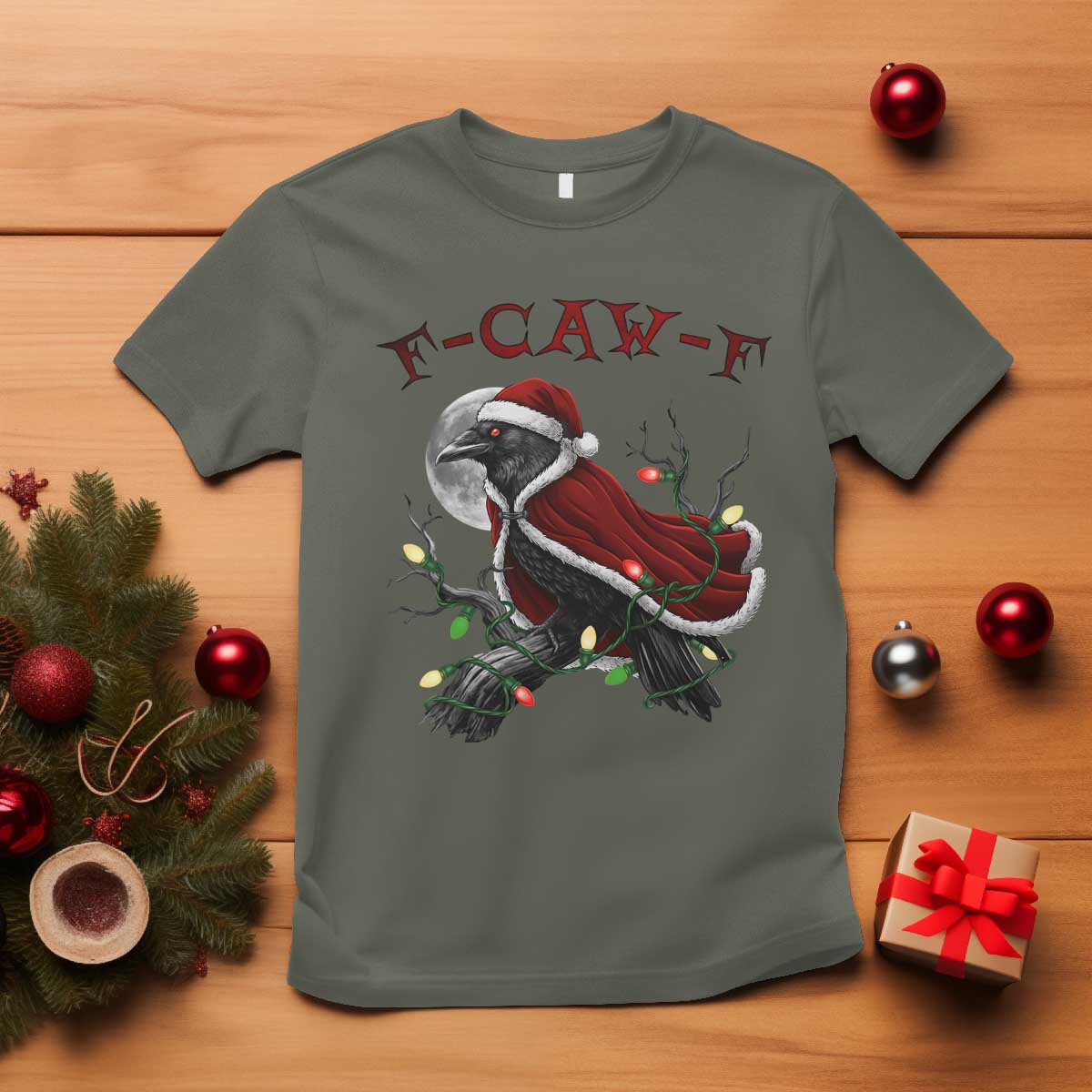 F Caw F Raven Sarcastic Joke T Shirt Holiday Gag Gift - Wonder Print Shop