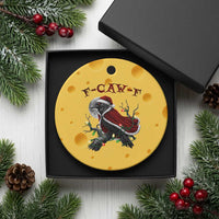 F Caw F Raven Sarcastic Joke Ceramic Ornament Holiday Gag Gift - Wonder Print Shop
