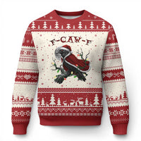 F Caw F Raven Sarcastic Joke Ugly Christmas Sweater Holiday Gag Gift - Wonder Print Shop
