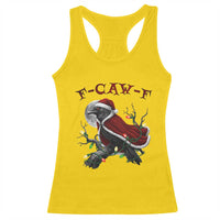 F Caw F Raven Sarcastic Joke Racerback Tank Top Holiday Gag Gift - Wonder Print Shop