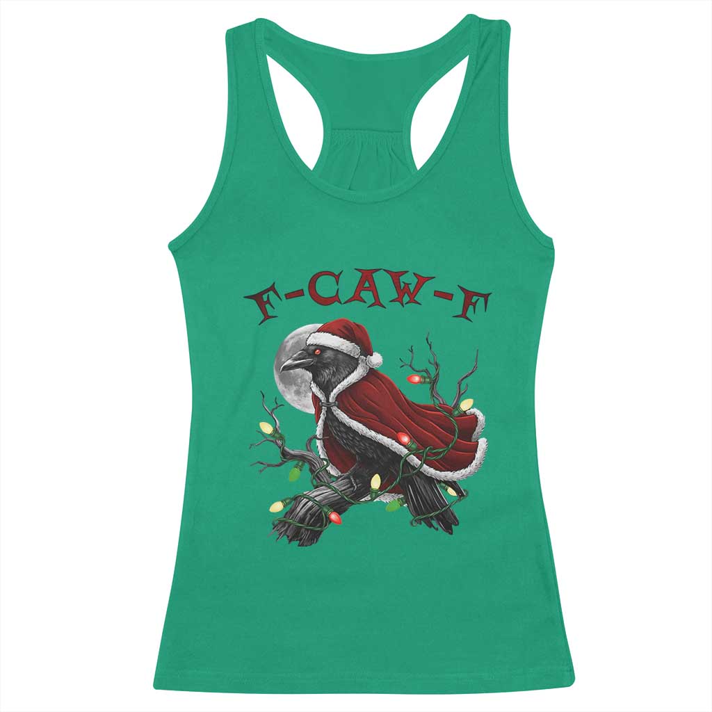 F Caw F Raven Sarcastic Joke Racerback Tank Top Holiday Gag Gift - Wonder Print Shop