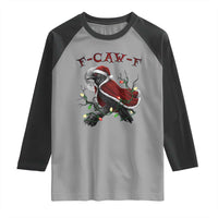 F Caw F Raven Sarcastic Joke Raglan Shirt Holiday Gag Gift - Wonder Print Shop
