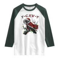 F Caw F Raven Sarcastic Joke Raglan Shirt Holiday Gag Gift - Wonder Print Shop