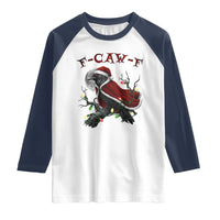 F Caw F Raven Sarcastic Joke Raglan Shirt Holiday Gag Gift - Wonder Print Shop