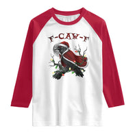 F Caw F Raven Sarcastic Joke Raglan Shirt Holiday Gag Gift - Wonder Print Shop