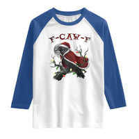F Caw F Raven Sarcastic Joke Raglan Shirt Holiday Gag Gift - Wonder Print Shop