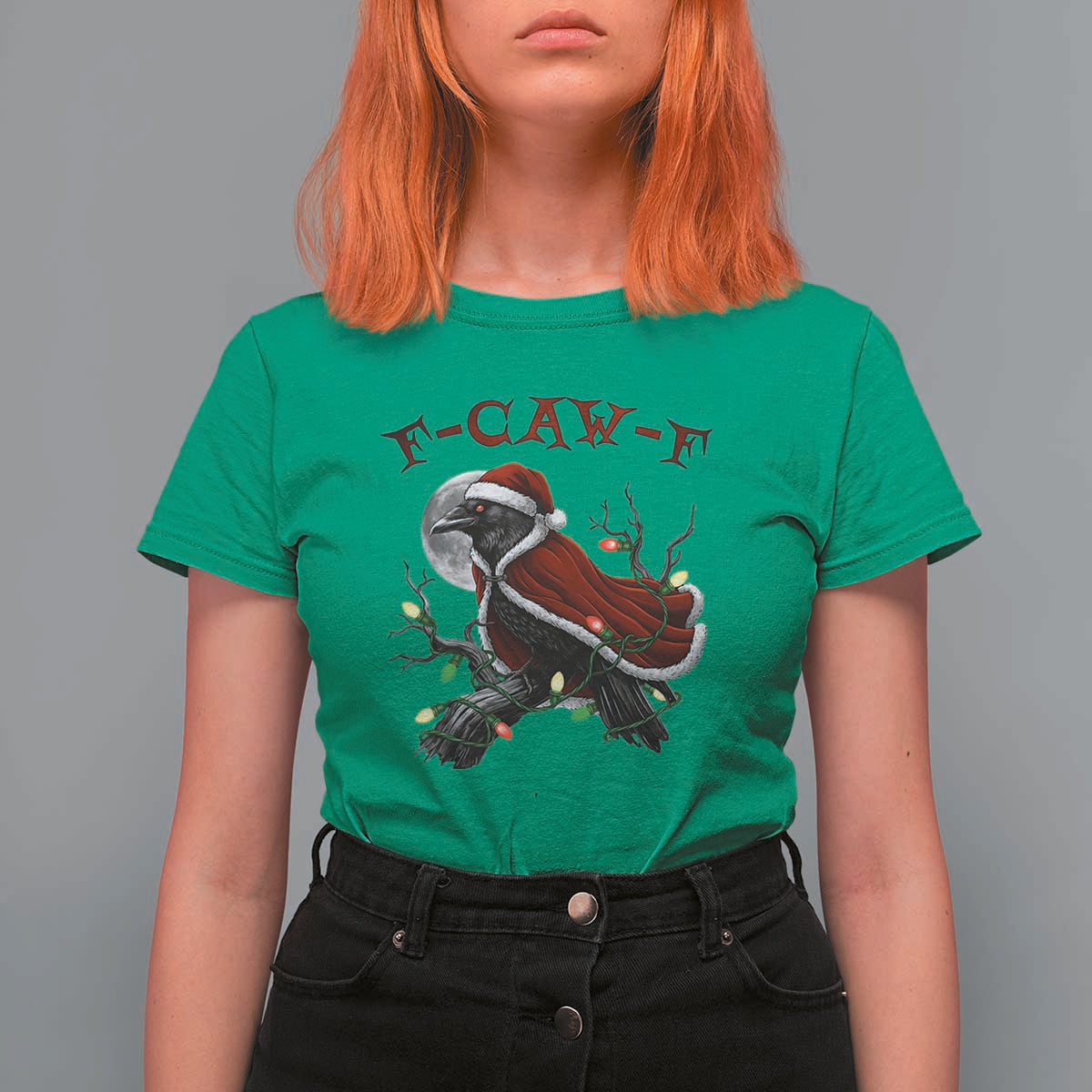 F Caw F Raven Sarcastic Joke T Shirt For Women Holiday Gag Gift - Wonder Print Shop