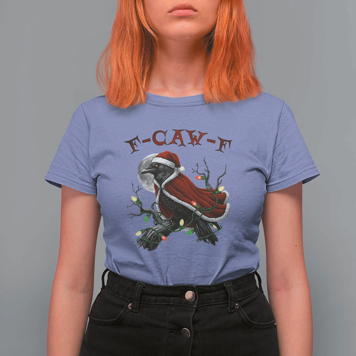 F Caw F Raven Sarcastic Joke T Shirt For Women Holiday Gag Gift - Wonder Print Shop