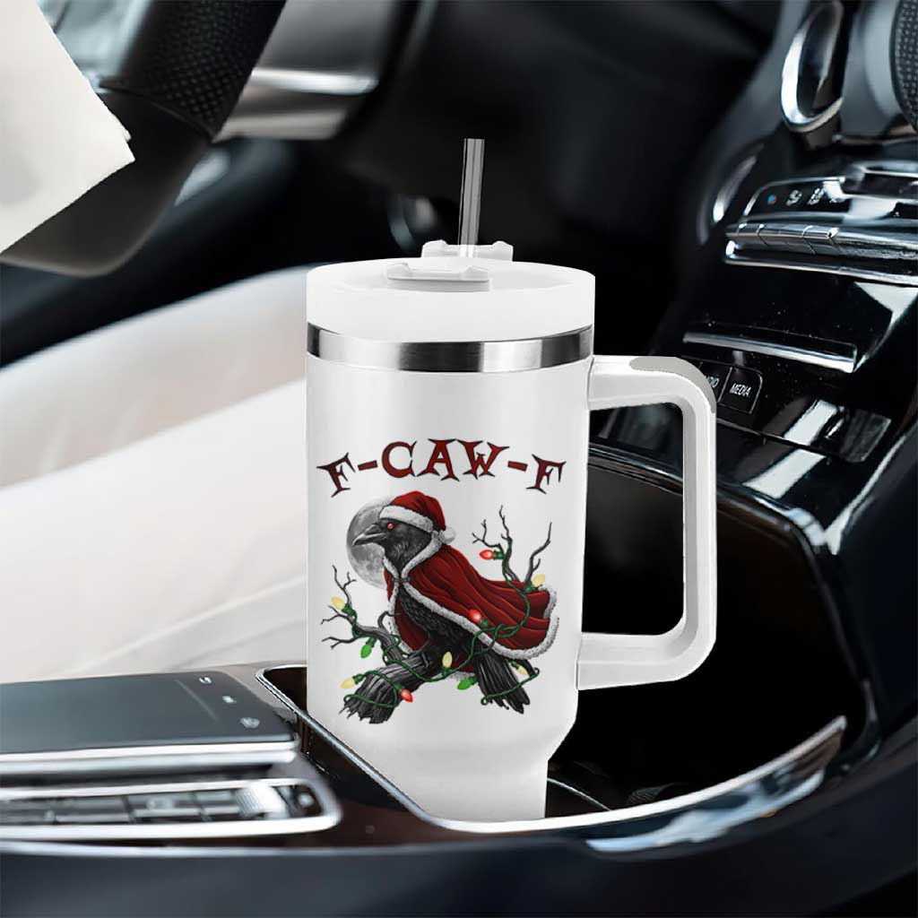 F Caw F Raven Sarcastic Joke Tumbler With Handle Holiday Gag Gift - Wonder Print Shop