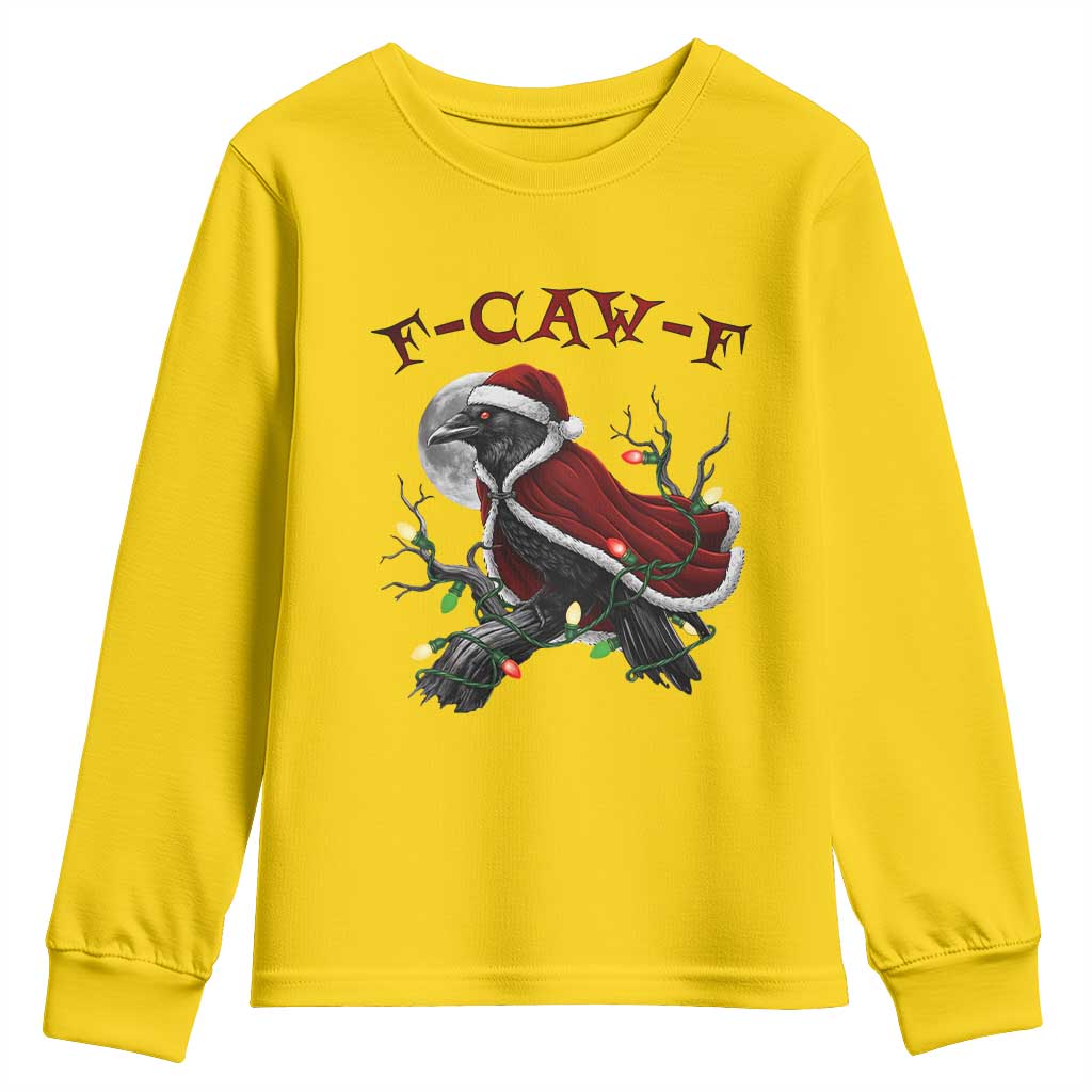 F Caw F Raven Sarcastic Joke Youth Sweatshirt Holiday Gag Gift - Wonder Print Shop