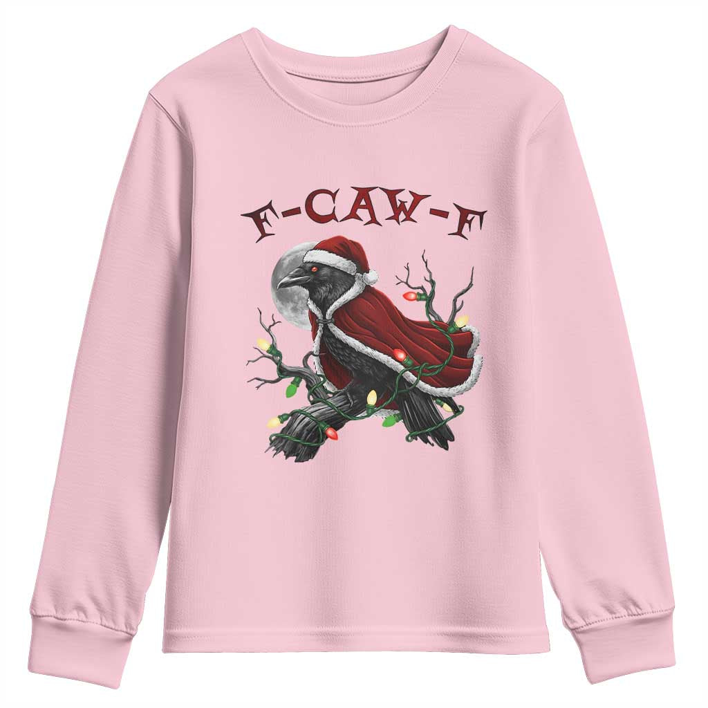 F Caw F Raven Sarcastic Joke Youth Sweatshirt Holiday Gag Gift - Wonder Print Shop