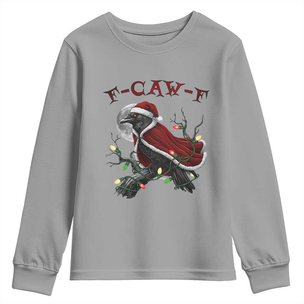 F Caw F Raven Sarcastic Joke Youth Sweatshirt Holiday Gag Gift - Wonder Print Shop