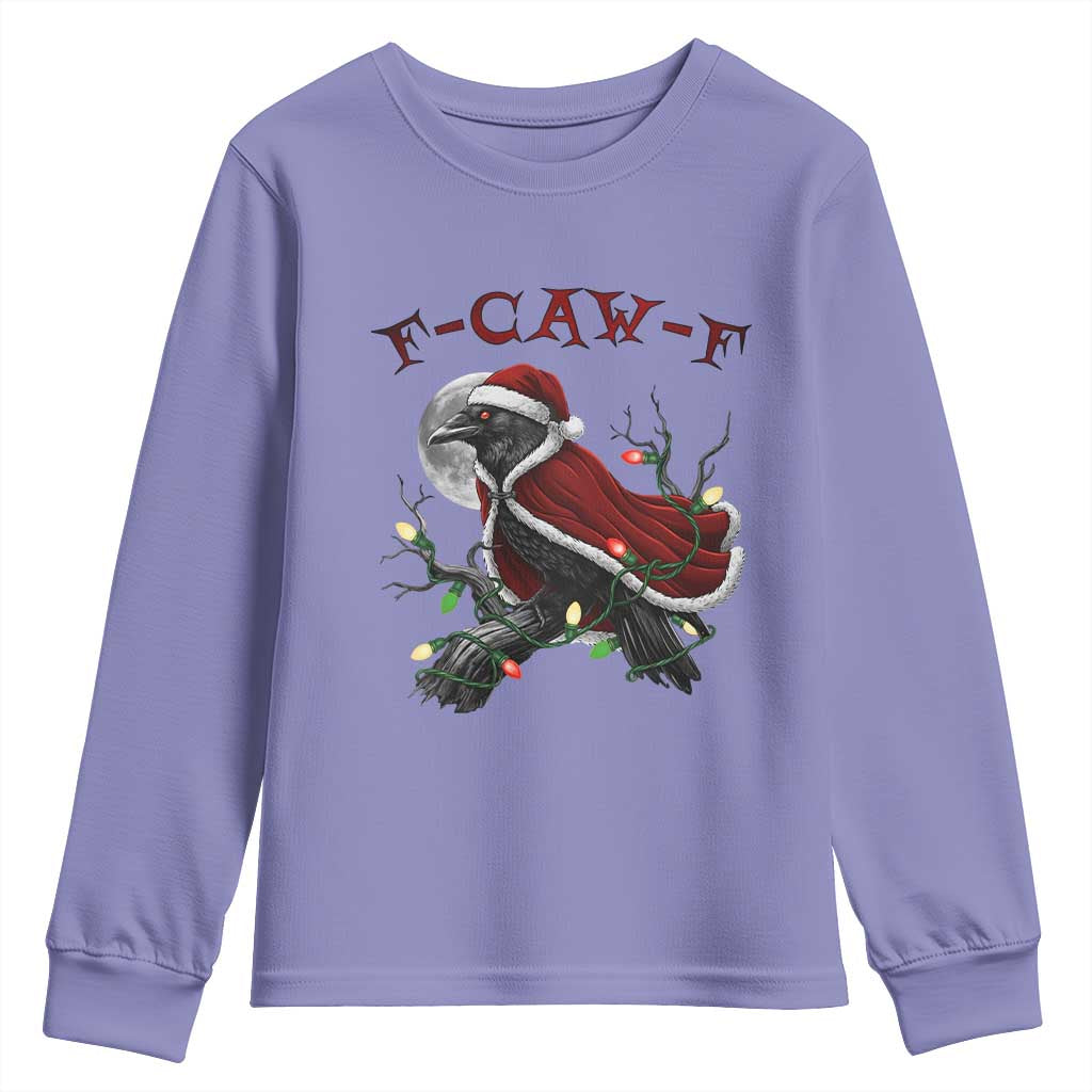 F Caw F Raven Sarcastic Joke Youth Sweatshirt Holiday Gag Gift - Wonder Print Shop
