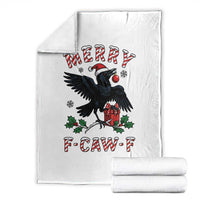 Merry F Caw F Raven Lover Throw Blanket Funny Holidays Gift - Wonder Print Shop