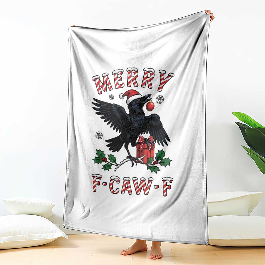 Merry F Caw F Raven Lover Throw Blanket Funny Holidays Gift - Wonder Print Shop