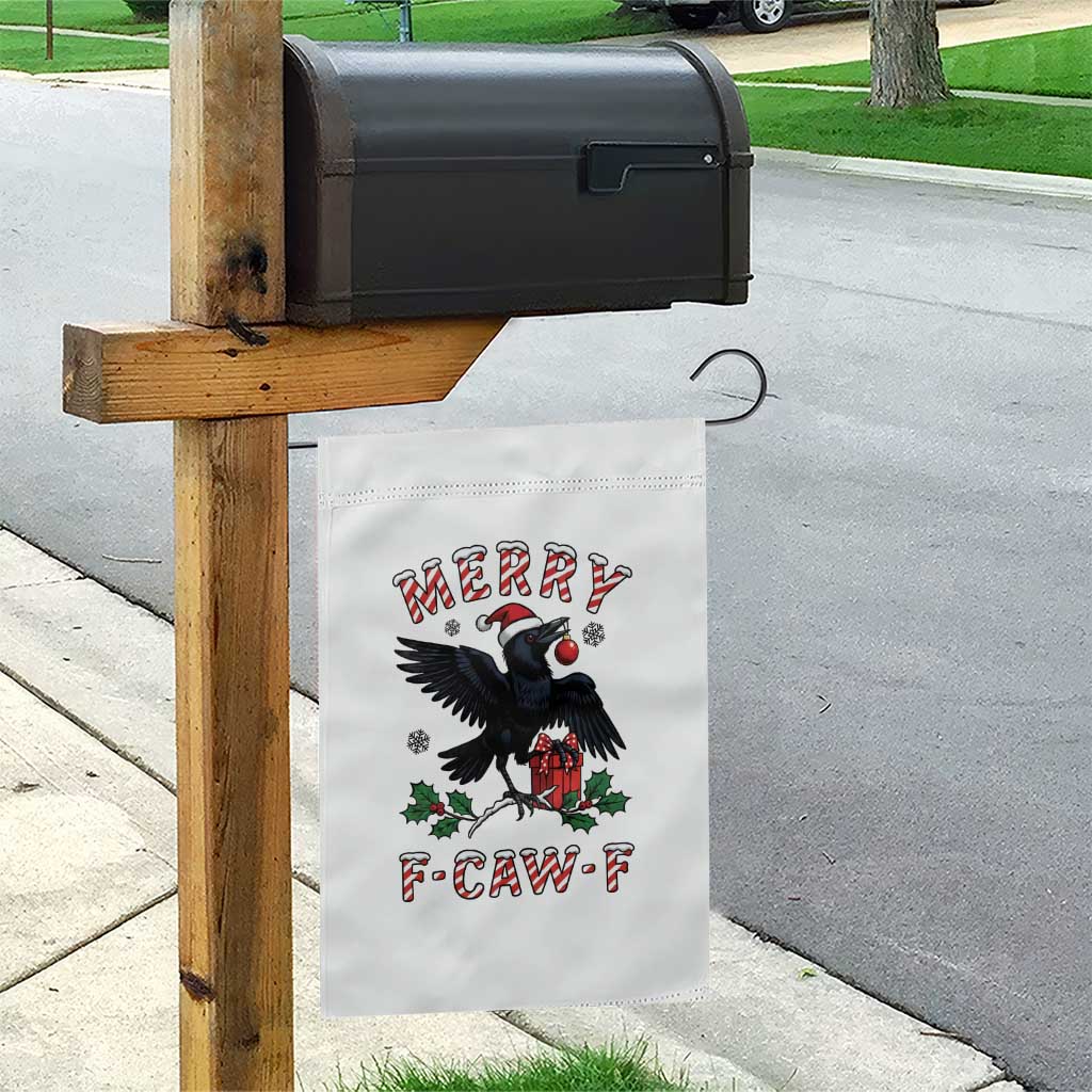 Merry F Caw F Raven Lover Garden Flag Funny Holidays Gift - Wonder Print Shop