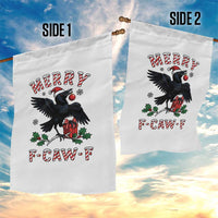 Merry F Caw F Raven Lover Garden Flag Funny Holidays Gift - Wonder Print Shop