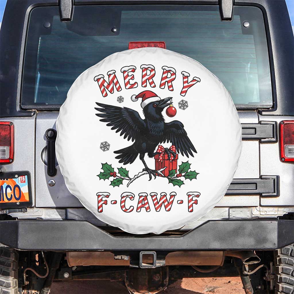 Merry F Caw F Raven Lover Spare Tire Cover Funny Holidays Gift - Wonder Print Shop