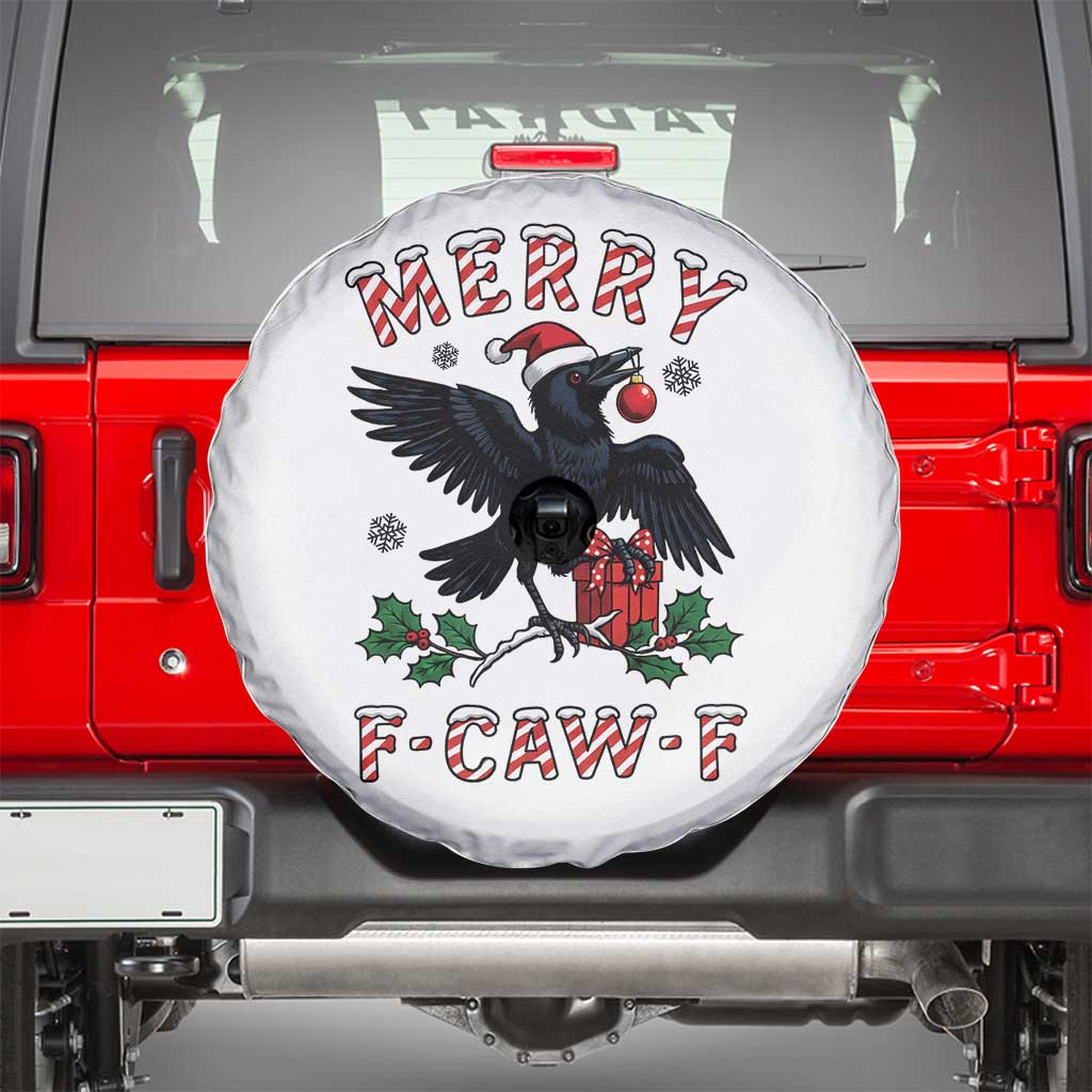 Merry F Caw F Raven Lover Spare Tire Cover Funny Holidays Gift - Wonder Print Shop