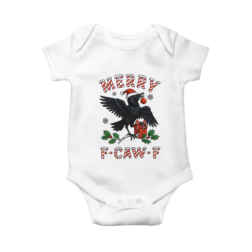 Merry F Caw F Raven Lover Baby Onesie Funny Holidays Gift - Wonder Print Shop