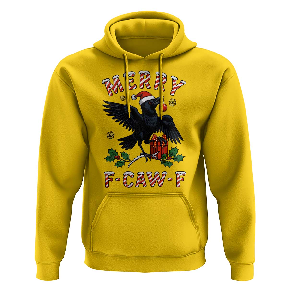Merry F Caw F Raven Lover Hoodie Funny Holidays Gift - Wonder Print Shop