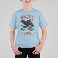 Merry F Caw F Raven Lover T Shirt For Kid Funny Holidays Gift - Wonder Print Shop