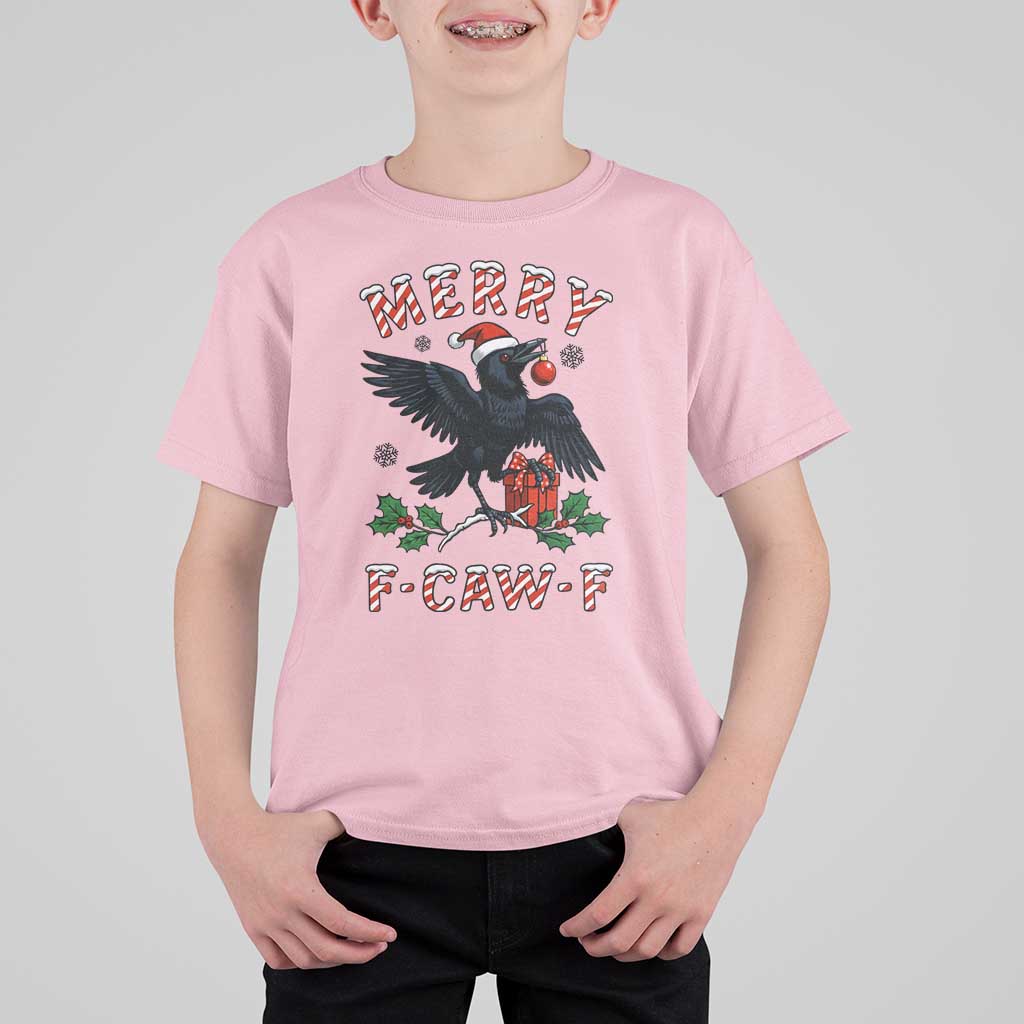 Merry F Caw F Raven Lover T Shirt For Kid Funny Holidays Gift - Wonder Print Shop
