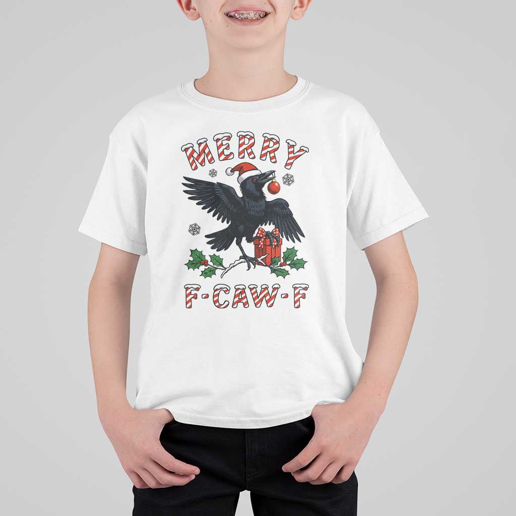 Merry F Caw F Raven Lover T Shirt For Kid Funny Holidays Gift - Wonder Print Shop
