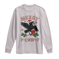 Merry F Caw F Raven Lover Long Sleeve Shirt Funny Holidays Gift - Wonder Print Shop