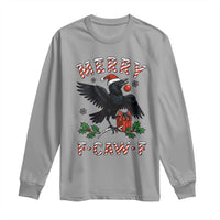 Merry F Caw F Raven Lover Long Sleeve Shirt Funny Holidays Gift - Wonder Print Shop