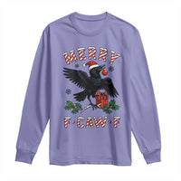 Merry F Caw F Raven Lover Long Sleeve Shirt Funny Holidays Gift - Wonder Print Shop