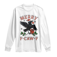 Merry F Caw F Raven Lover Long Sleeve Shirt Funny Holidays Gift - Wonder Print Shop