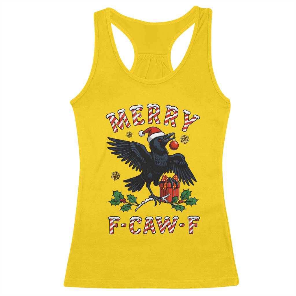 Merry F Caw F Raven Lover Racerback Tank Top Funny Holidays Gift - Wonder Print Shop