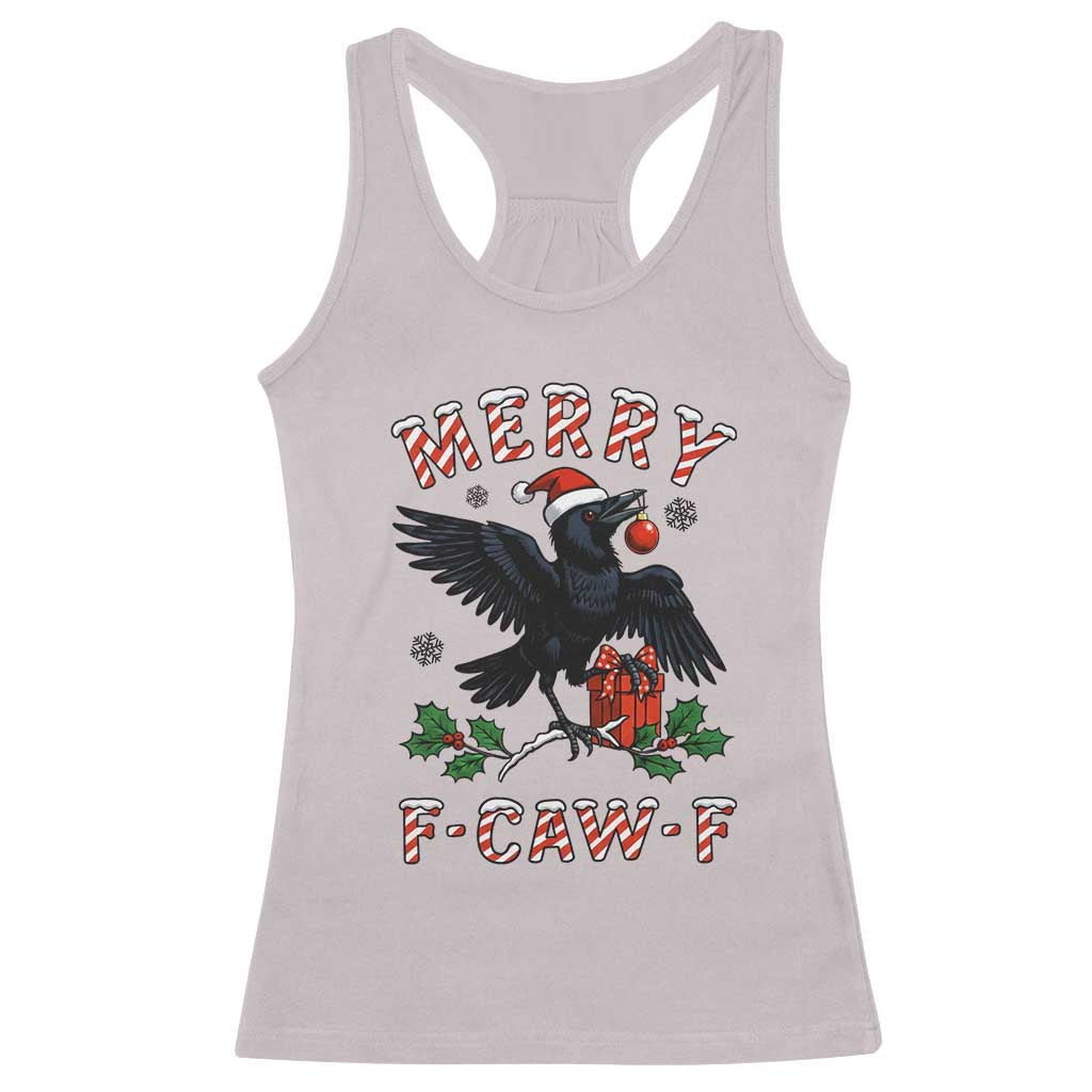 Merry F Caw F Raven Lover Racerback Tank Top Funny Holidays Gift - Wonder Print Shop