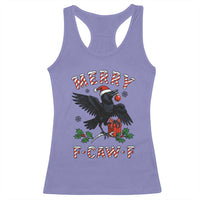 Merry F Caw F Raven Lover Racerback Tank Top Funny Holidays Gift - Wonder Print Shop