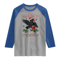 Merry F Caw F Raven Lover Raglan Shirt Funny Holidays Gift - Wonder Print Shop