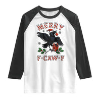 Merry F Caw F Raven Lover Raglan Shirt Funny Holidays Gift - Wonder Print Shop