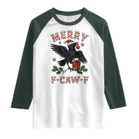 Merry F Caw F Raven Lover Raglan Shirt Funny Holidays Gift - Wonder Print Shop