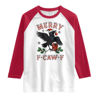 Merry F Caw F Raven Lover Raglan Shirt Funny Holidays Gift - Wonder Print Shop