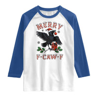Merry F Caw F Raven Lover Raglan Shirt Funny Holidays Gift - Wonder Print Shop