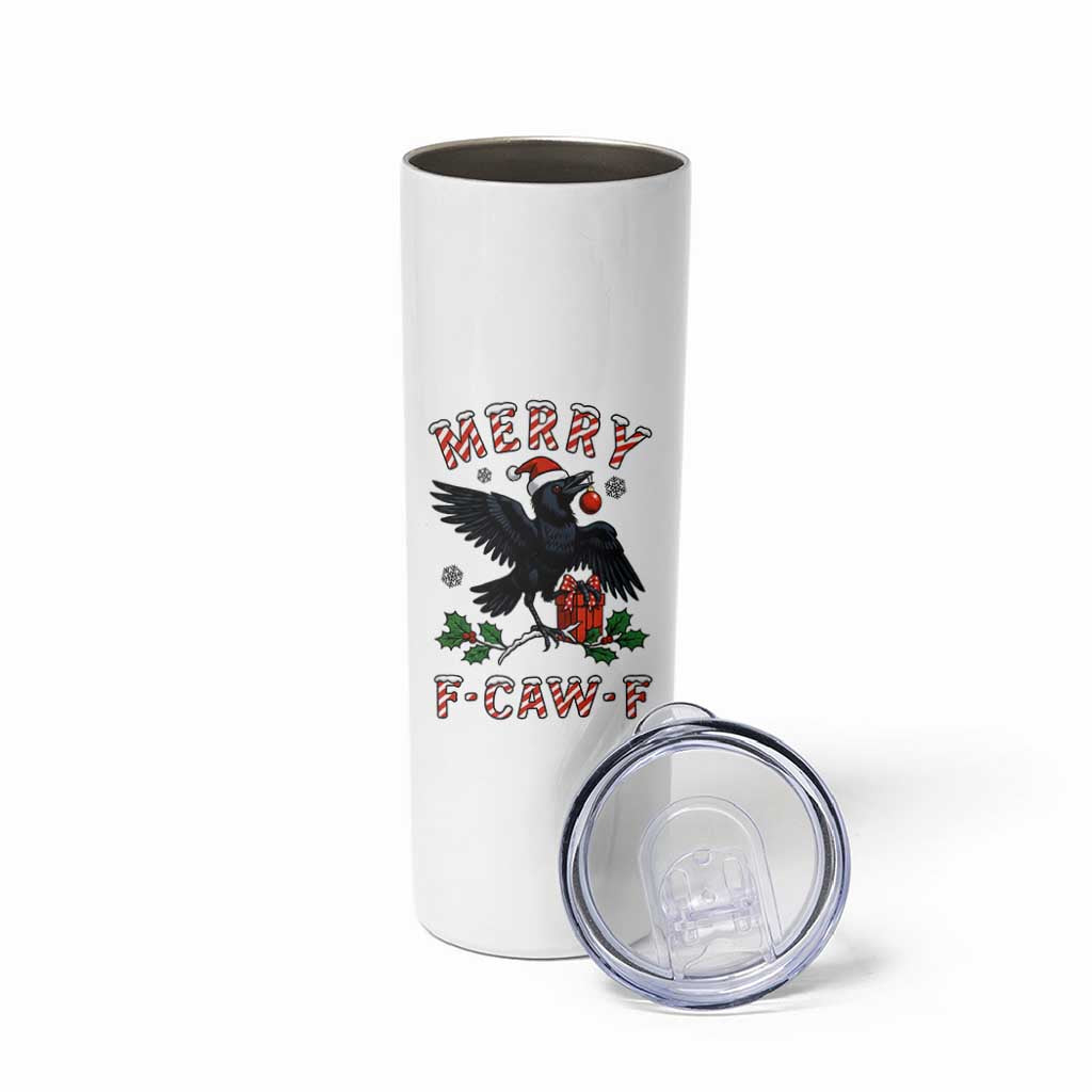 Merry F Caw F Raven Lover Skinny Tumbler Funny Holidays Gift - Wonder Print Shop