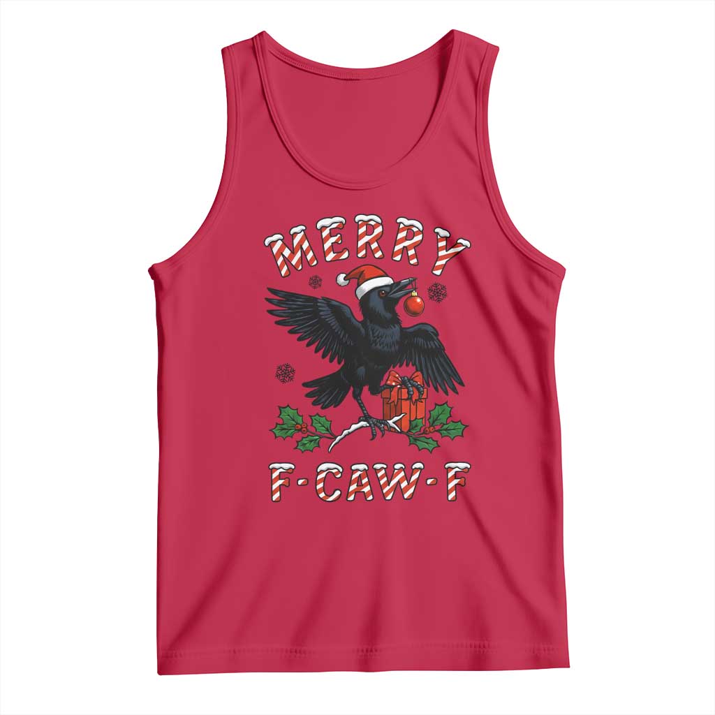 Merry F Caw F Raven Lover Tank Top Funny Holidays Gift - Wonder Print Shop
