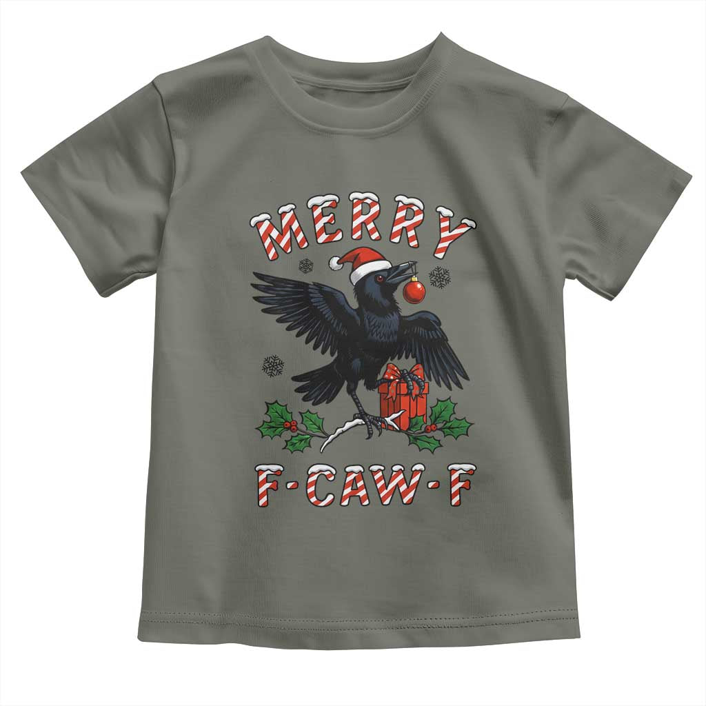 Merry F Caw F Raven Lover Toddler T Shirt Funny Holidays Gift - Wonder Print Shop