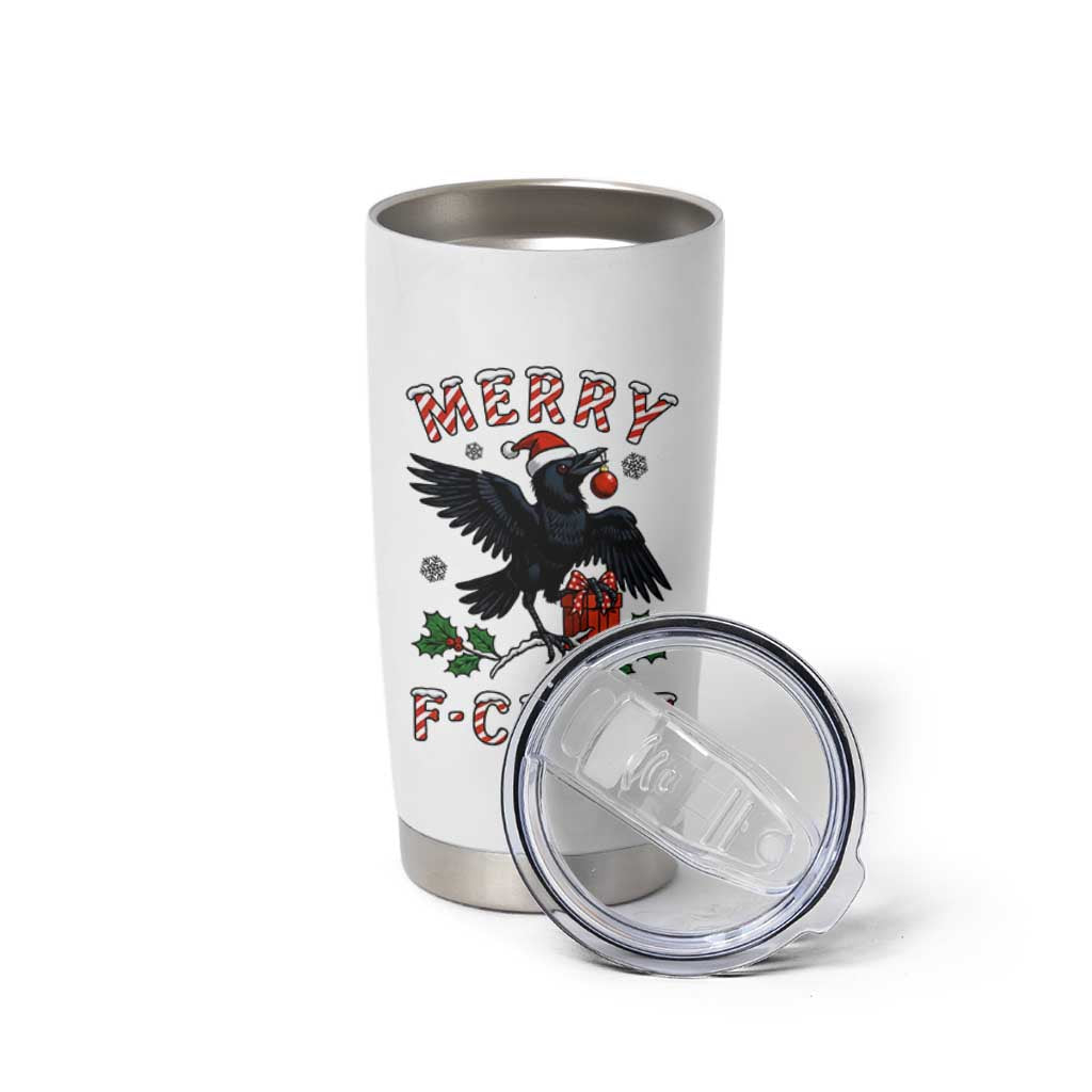 Merry F Caw F Raven Lover Tumbler Cup Funny Holidays Gift - Wonder Print Shop