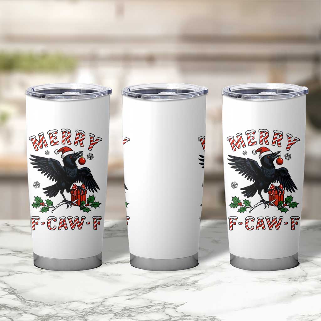 Merry F Caw F Raven Lover Tumbler Cup Funny Holidays Gift - Wonder Print Shop