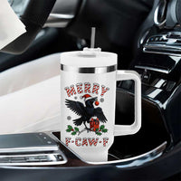 Merry F Caw F Raven Lover Tumbler With Handle Funny Holidays Gift - Wonder Print Shop